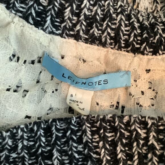 Anthropologie Leifnotes Dipped Lace Marled Sweater Lace Shirttail Small - Picture 6 of 7